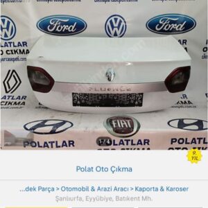 Renault Fluence Bagaj Kapağı